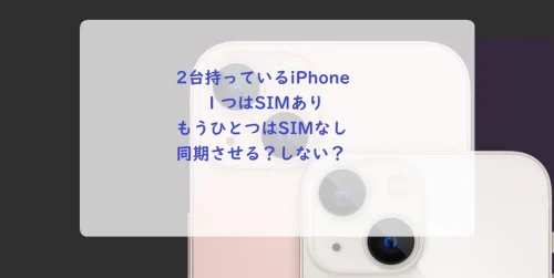 iPhone2台目SIMなし同期するとしないで使い方が大きく違う