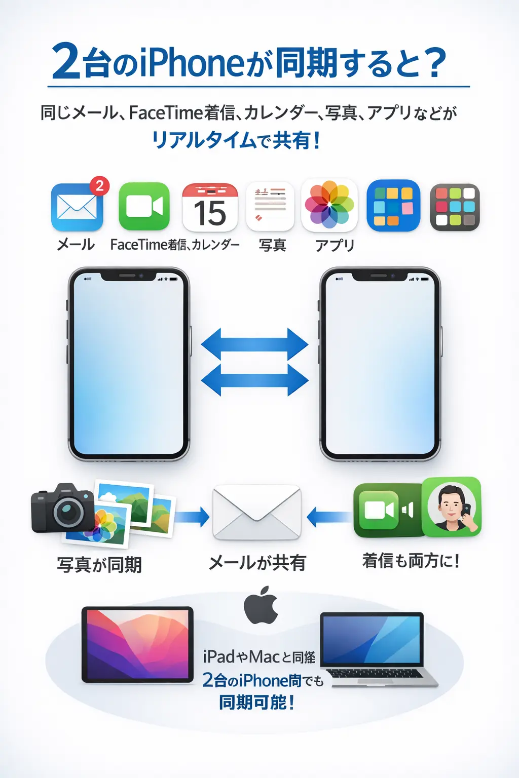 iPhone2台目 同期する使い方VS同期しない使い方