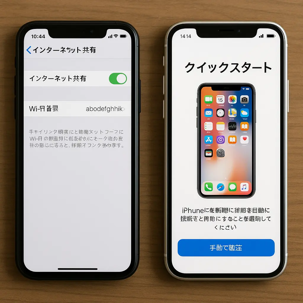 iPhoneテザリングでクイックスタート